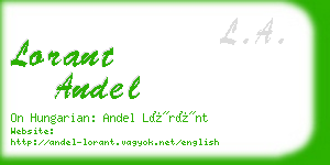 lorant andel business card